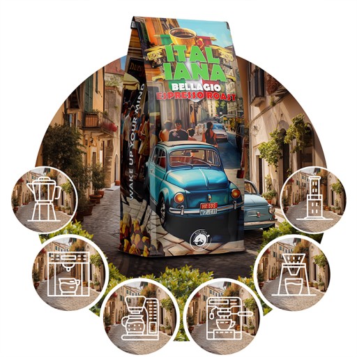 Kawa ziarnista 1kg ITALIANA BELLAGIO ROAST -Świeżo palona BLUE ORCA +GRATIS - obrazek 6