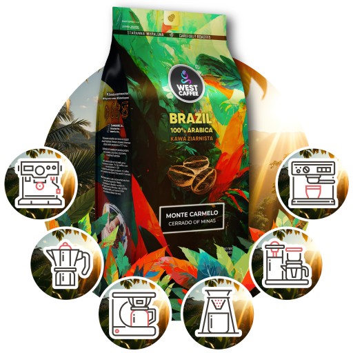 Kawa ziarnista Brazylia 1kg Świeżo Palona - 100% Arabica - Monte Carmelo - obrazek 4