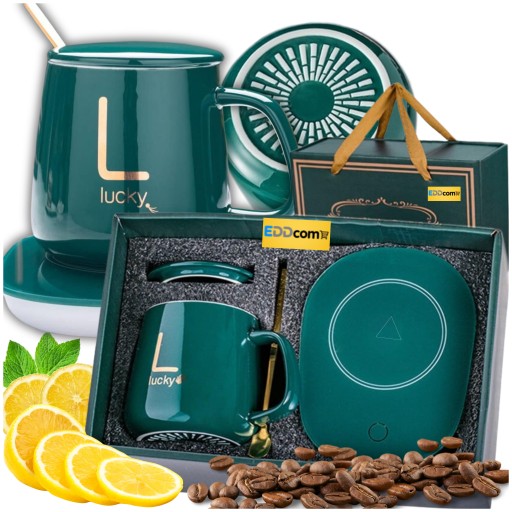 PODGRZEWACZ DO KUBKA KAWY HERBATY ZESTAW Kubek z Podgrzewaczem Ceramiczny