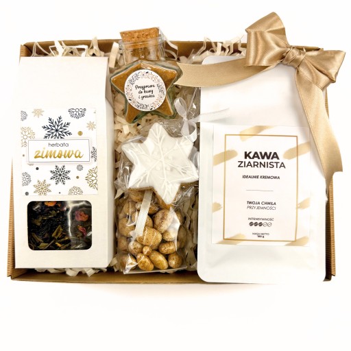 ZESTAW PREZENTOWY ŚWIĄTECZNY upominek prezent kawa herbata czekoladki